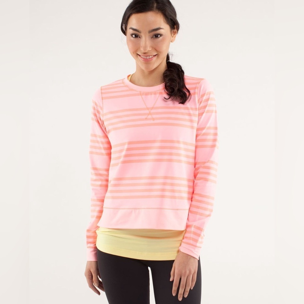 Lululemon Run: Warm Up Crew in Bleached Coral/Pop Orange – Women’s Sz 6